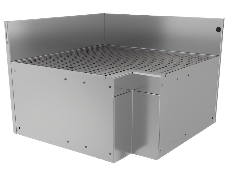 Product image #1 for Glastender Underbar Inside L-Shape 90° Corner Drainboard, 24-Inch Deep, Stainless Steel, No Legs