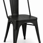 Thumbnail image #1 for ATSMFG ATS AT&S-AR-820-ODBMK Tolix-Style Indoor/Outdoor Chair, black matte powder coat rubber glides