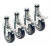 Thumbnail image #1 for Krowne Royal Series 4-Inch Locking Swivel Stem Casters, Set of 4