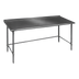 Thumbnail image #1 for Eagle Group Budget Series 144-Inch x 30-Inch 430 Stainless Steel Work Table with 1-1/2-Inch Rear Up-Turn and Galvanized Base