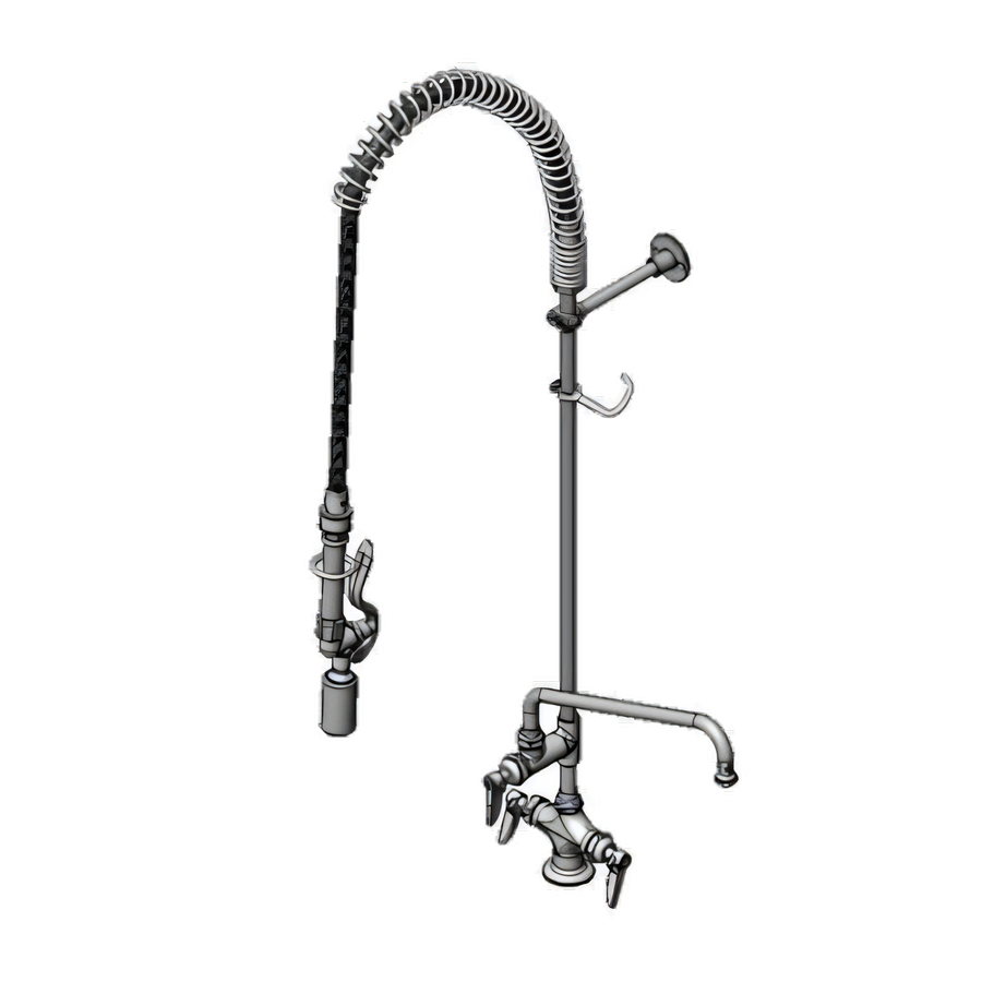 Product image #1 for T&S Brass EasyInstall Single Hole Deck Mount Pre-Rinse Unit with 12 Inch Swing Nozzle and 1.07 GPM Spray Valve