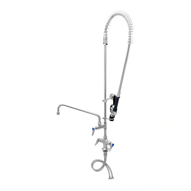 Product image #1 for Single-Hole Deck Mount Mixing Faucet with 12-Inch Swing Nozzle and Spray Valve