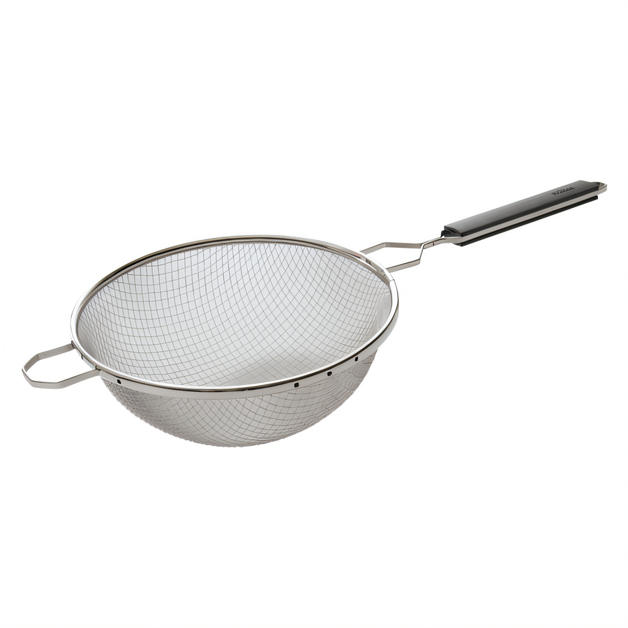 Product image #1 for Winco Fine Double-Mesh Stainless Steel Mesh Strainer with Plastic Handle, 10-1/4 Inch Bowl