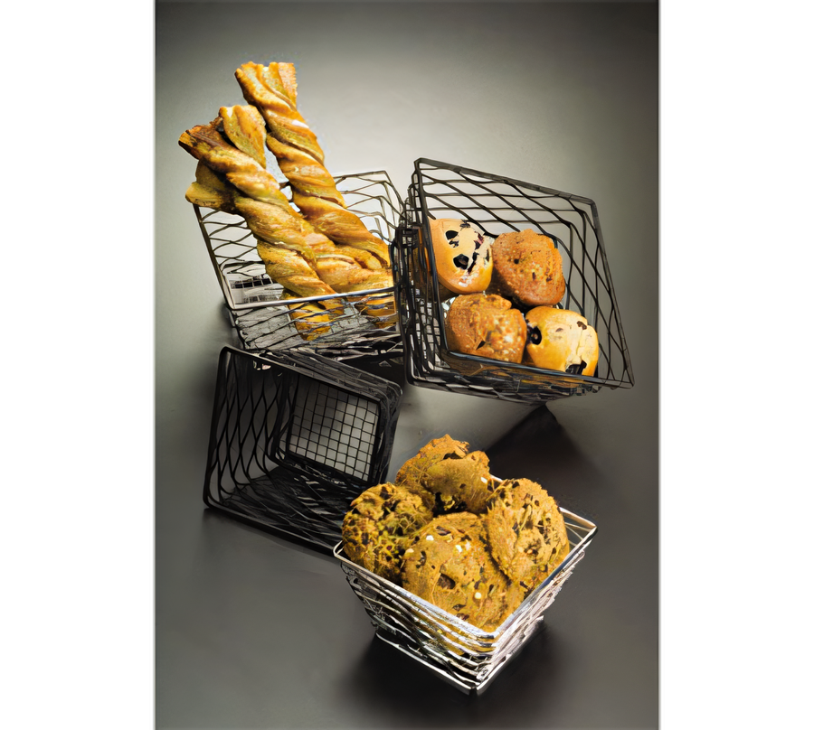 Product image #1 for Birdnest Square Wire Serving Basket/Riser, 8 x 6 x 4 Inches, Black
