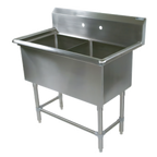 Thumbnail image #1 for John Boos Pro-Bowl 2PB16204 2-Compartment Freestanding Stainless Steel Commercial Sink, 16-Gauge, 10-Inch Backsplash, No Drainboards