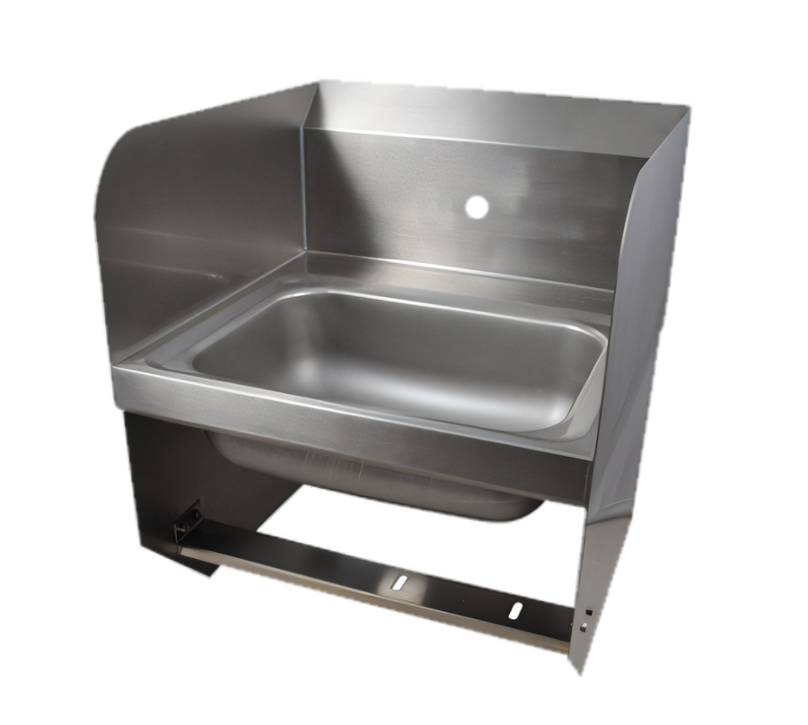 Product image #1 for BK Resources Wall-Mount 14" x 10" Hand Sink with Dual Side Splashes, 304 Stainless Steel