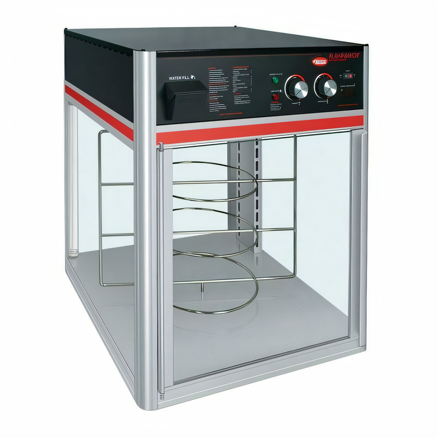 Product image #1 for Hatco Flav-R-Savor FSD-2 Full-Service Countertop Hot Food Holding and Display Cabinet with 2 Doors and 3-Tier Rotating Circle Rack