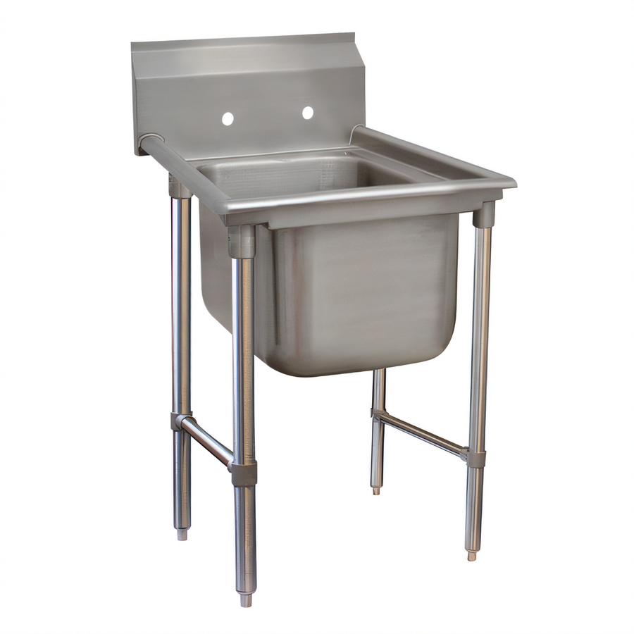 Product image #1 for Advance Tabco Regaline 1-Compartment Stainless Steel Sink, 24 x 24-Inch Bowl, 12-Inch Deep, 8-Inch Splash, Open Frame Base with Side Crossrails