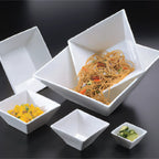 Thumbnail image #1 for American Metalcraft Prestige SQB55 12 oz Square Porcelain Pasta Bowl, White, 4-7/8" x 2-3/4" Case of 24