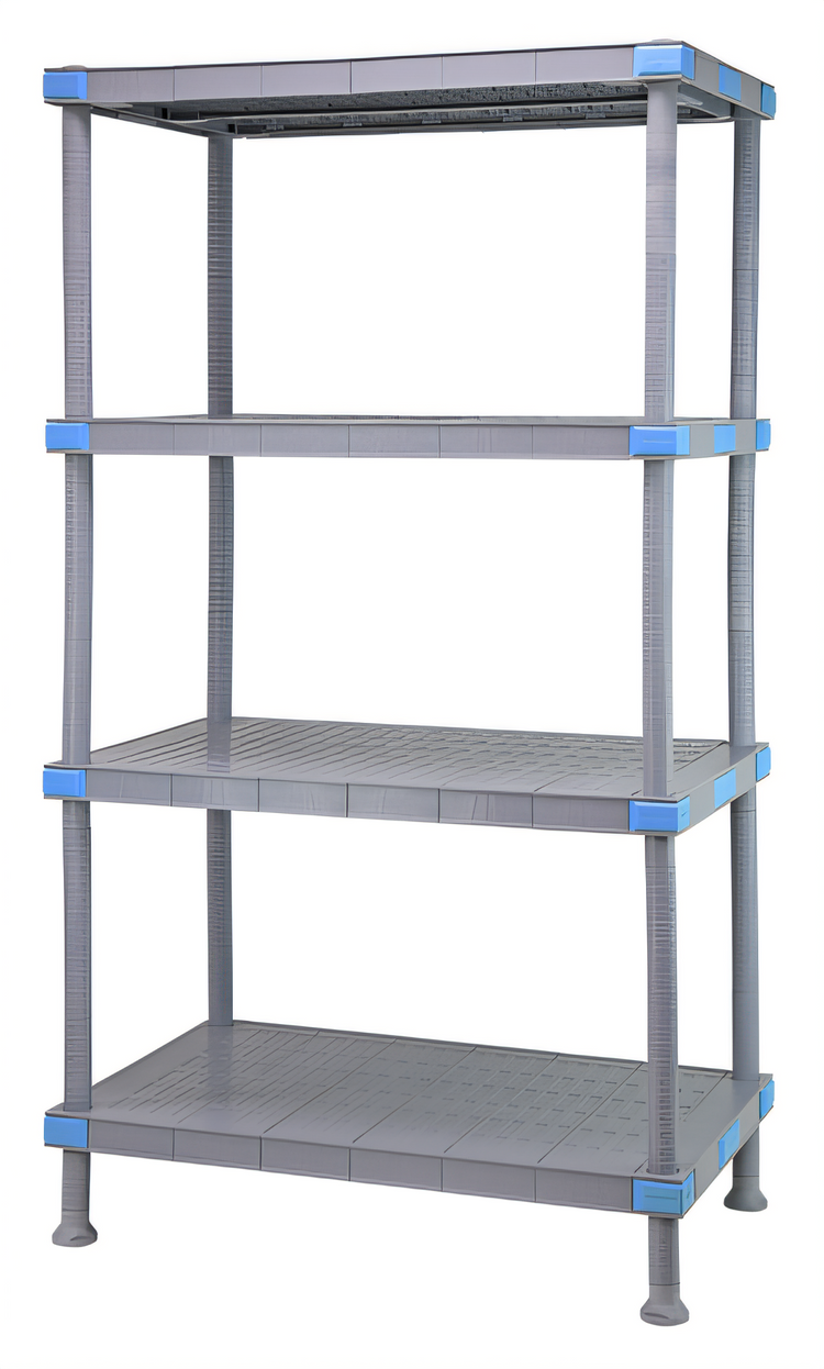 Product image #1 for Millenia 54 Inch Wide x 24 Inch Deep x 86 Inch High Stationary Polymer Shelving Starter Unit with 4 Solid Shelves
