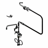 T&S Brass Double Pantry Deck Mount Pantry Faucet with 12-Inch Swing Nozzle and Add-On Faucet