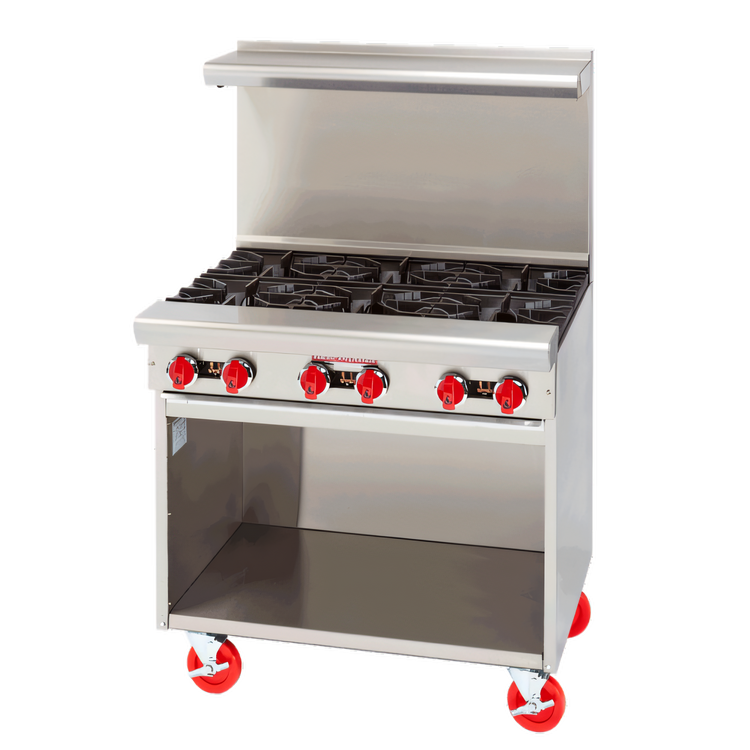 Product image #1 for American Range 36-Inch Gas Restaurant Range with 6 Open Burners and Storage Base