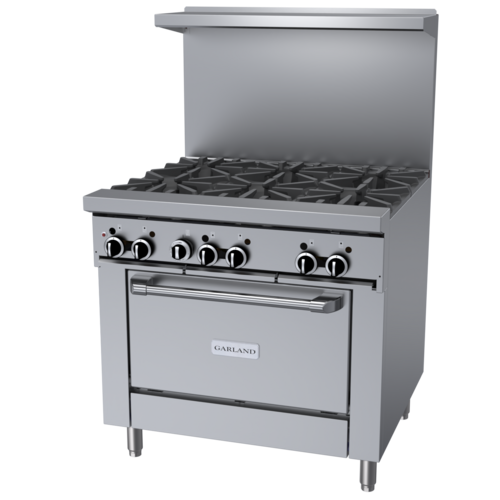 Product image #1 for Garland GFE Starfire Pro 36-Inch Gas Restaurant Range with 6 Open Burners and Convection Oven