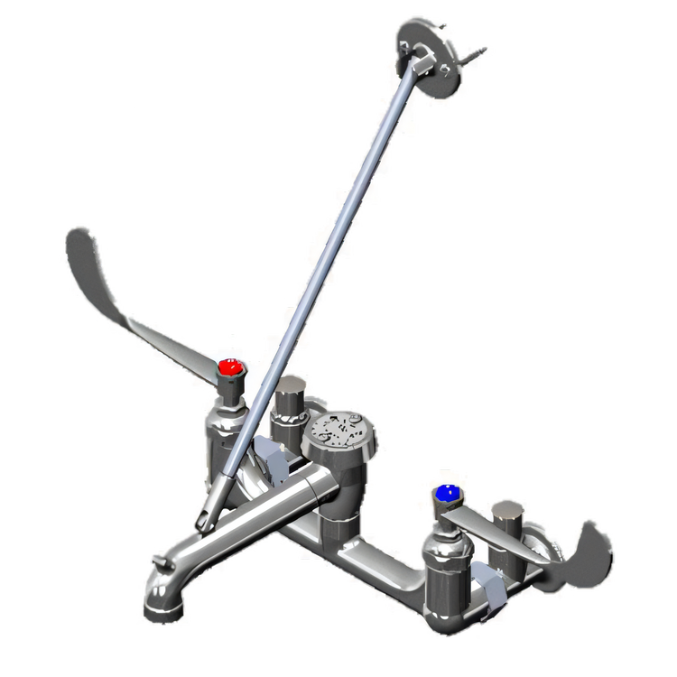 Product image #1 for T&S Brass B-0658 8-Inch Centers Wall Mount Service Sink Faucet with Vacuum Breaker Nozzle and Pail Hook