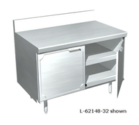 La Rosa Utility Stand with Hinged Door Cabinet Base, 18 x 32 Inches, 304 Stainless Steel
