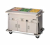 Thumbnail image #1 for Dinex ServeXpress DXPDME4PTSBH Mobile Electric Hot Food Counter with 4 Sealed Wells