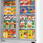 Thumbnail image #1 for Everest Refrigeration EMGF48 Two-Section Reach-In Glass Door Merchandiser Freezer, 48 Cu. Ft., Self-Contained Bottom-Mount Refrigeration