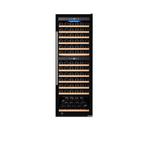 Thumbnail image #1 for Omcan USA 48525 Commercial Dual-Zone Wine Cooler, 126-Bottle Capacity, Locking Black Glass Door, Self-Contained Refrigeration