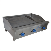 36-Inch Countertop Gas Char-Broiler/Griddle Combination with 12-Inch Griddle and 24-Inch Radiant Broiler