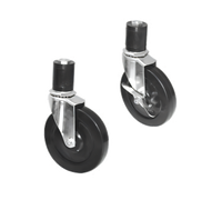 Advance Tabco 5-Inch Swivel Stem Caster Set of 4 with Galvanized Legs for 24-Inch Tall Tables and Mixer Stands
