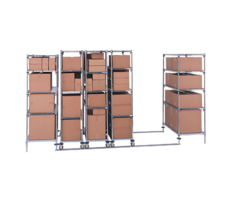 Product image #1 for MetroMax iQ qwikTRAK Double-Deep Track Shelving Intermediate Unit Kit, 74-Inch Polymer Posts