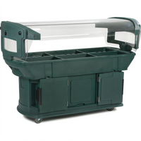 Maximizer 6-Foot Mobile Ice-Cooled Food Bar with Tilting Acrylic Sneeze Guard and Built-In Faucet