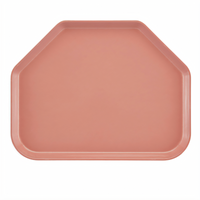 Cambro Camtray Trapezoid Fiberglass Cafeteria Tray, 14 x 18, Blush