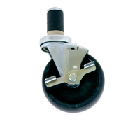 John Boos 5-Inch Heavy-Duty Locking Stem Casters for 1-5/8-Inch Diameter Legs, Set of 6