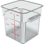 Thumbnail image #1 for CFS Brands Squares 11953AF07 8 qt Clear Polycarbonate Square Food Storage Container, Reinforced Stacking Lugs, No Lid Case of 6