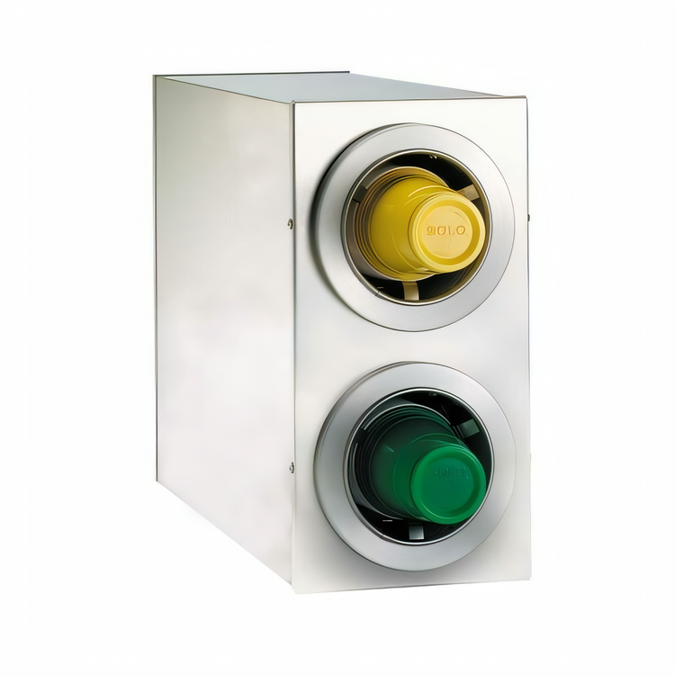 Product image #1 for Dispense-Rite Countertop Stainless Steel Adjustable Cup Dispensing Cabinet with 2 Dispensers