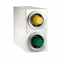 Dispense-Rite Countertop Stainless Steel Adjustable Cup Dispensing Cabinet with 2 Dispensers