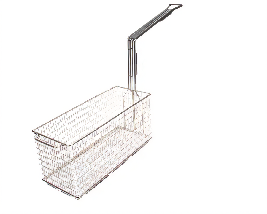 Product image #1 for Half-Size Medium Mesh Nickel-Plated Steel Fryer Basket with Handle for OEA/OGA-320 Series Auto-Lift Open Fryers
