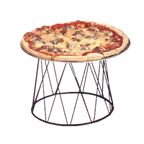 Thumbnail image #1 for American Metalcraft Contempo DPS797 Round Wrought Iron Pizza Stand, Drum Design, Black, 7-Inch Top Diameter Case of 48