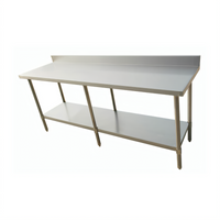 96-Inch x 30-Inch Stainless Steel Work Table with 4-Inch Backsplash and Undershelf