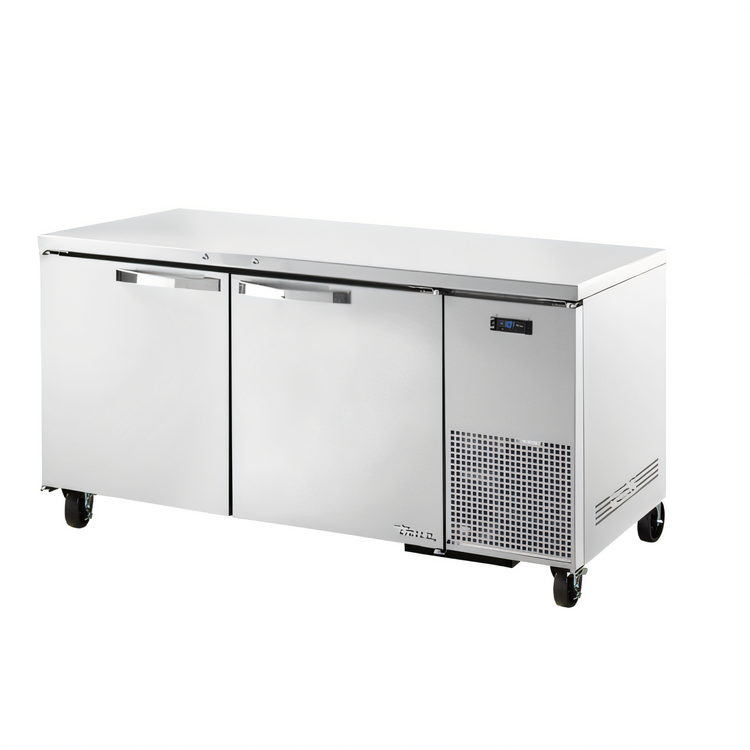 Product image #1 for True SPEC SERIES 2-Section Deep Undercounter Freezer, -10°F, Stainless Steel Top, Side-Mounted Self-Contained Refrigeration