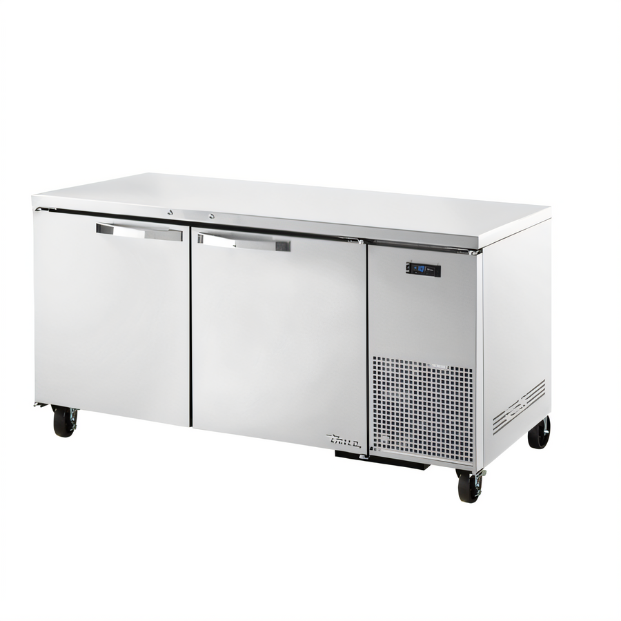 Product image #1 for True SPEC SERIES 2-Section Deep Undercounter Freezer, -10°F, Stainless Steel Top, Side-Mounted Self-Contained Refrigeration