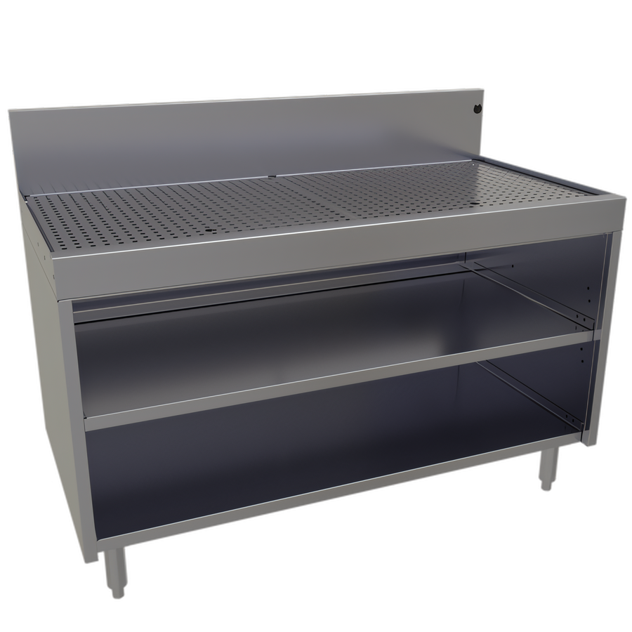 Product image #1 for Glastender 48-Inch Stainless Steel Underbar Drainboard with Open Front Cabinet Base