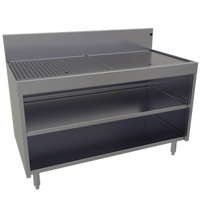 Glastender 48-Inch Stainless Steel Underbar Drainboard with Open Front Cabinet Base