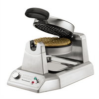 Waring Single Countertop Classic Round Waffle Maker with Rotary Feature and Nonstick Plates