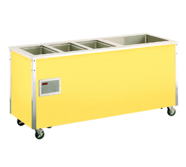 Product image #1 for Vollrath 4-Series Signature Server Stainless Steel Modular Floor Model Hot/Cold Food Station with 3 Hot Wells and Ice-Cooled Cold Pan, 74 Inch W x 28 Inch D x 27 Inch H