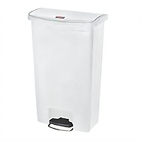 Rubbermaid Slim Jim 18 Gallon White Front-Step Resin Utility Container