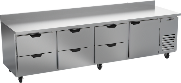 Product image #1 for Beverage-Air 119-Inch Four-Section Worktop Refrigerator with 6 Drawers and 1 Door