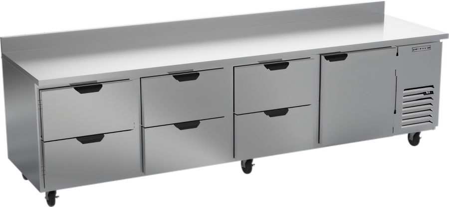 Product image #1 for Beverage-Air 119-Inch Four-Section Worktop Refrigerator with 6 Drawers and 1 Door