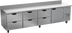 Thumbnail image #1 for Beverage-Air 119-Inch Four-Section Worktop Refrigerator with 6 Drawers and 1 Door