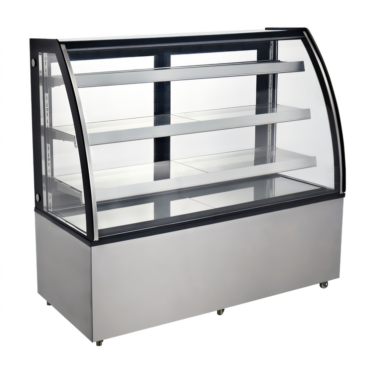 Product image #1 for Full-Service Curved Glass Floor Refrigerated Bakery Display Case, 72-Inch, 22.95 Cu. Ft.
