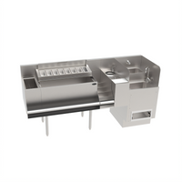 Krowne 72-Inch Taffer Command Station Underbar Bar Ice Bin with Hybrid Sink and Speedrail, No Cold Plate