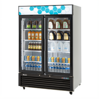 Migali Competitor Series 49 Cu. Ft. Two-Section Hinged Glass Door Refrigerator Merchandiser