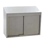 Thumbnail image #1 for Eagle Group WCS-84 84"W x 15"D Wall-Mounted Stainless Steel Cabinet with Sloped Top, 4 Sliding Doors and Fixed Shelf