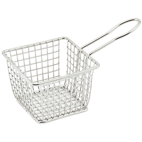 Product image #1 for Winco Mini Square Fry Basket, 4 x 4 x 3 Inch, 18/8 Stainless Steel