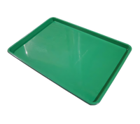 Rectangular Green Plastic Meat Tray, 18 x 26 Inches